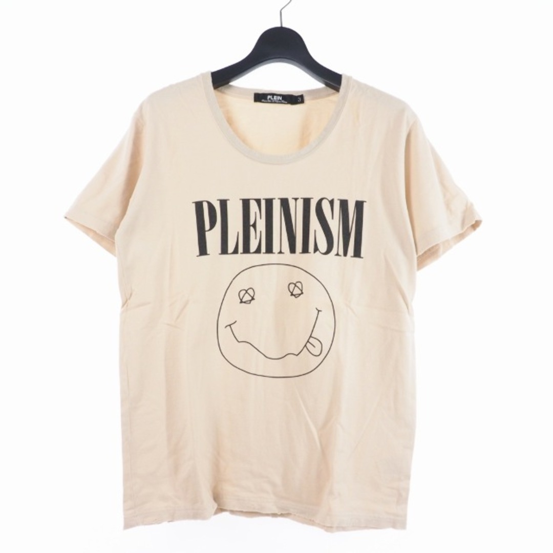 プレーン PLEIN スマイルロゴ ダメージ加工 Tシャツ 半袖 カットソー 3