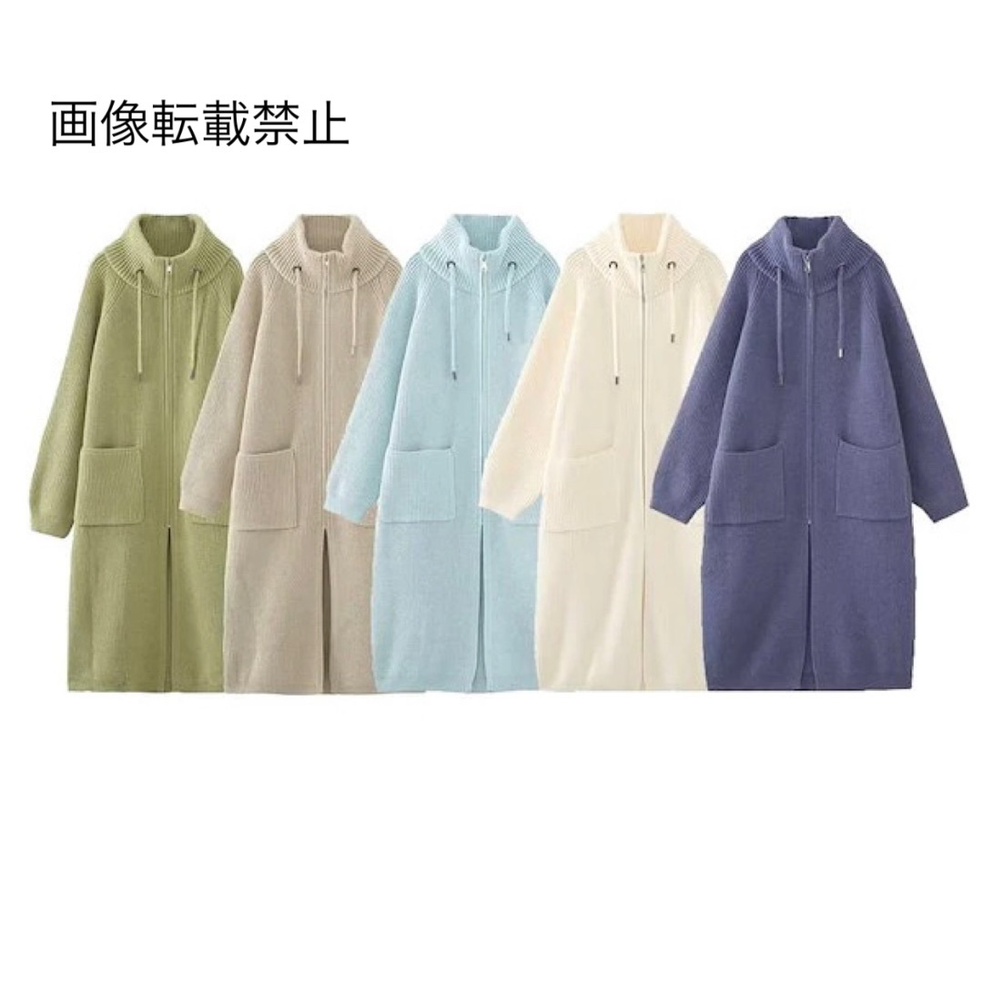 10月新作12546◆5color ニット ロング コート