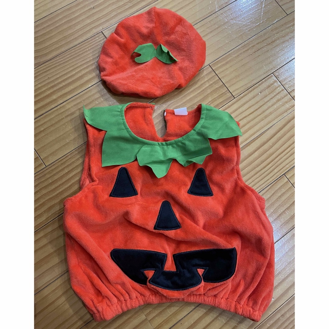 ハロウィン　コスプレ　子供　90サイズ　かぼちゃ エンタメ/ホビーのコスプレ(衣装)の商品写真