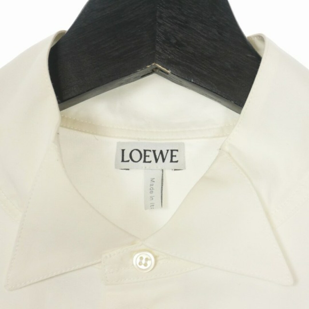 ロエベ LOEWE ウイングカラー アシンメトリーシャツ S ホワイト 白