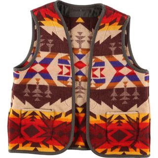 ペンドルトン(PENDLETON)の古着 ペンドルトン PENDLETON 総柄 ネイティブ柄 前開き ウールべスト メンズS /eaa383503(ベスト)