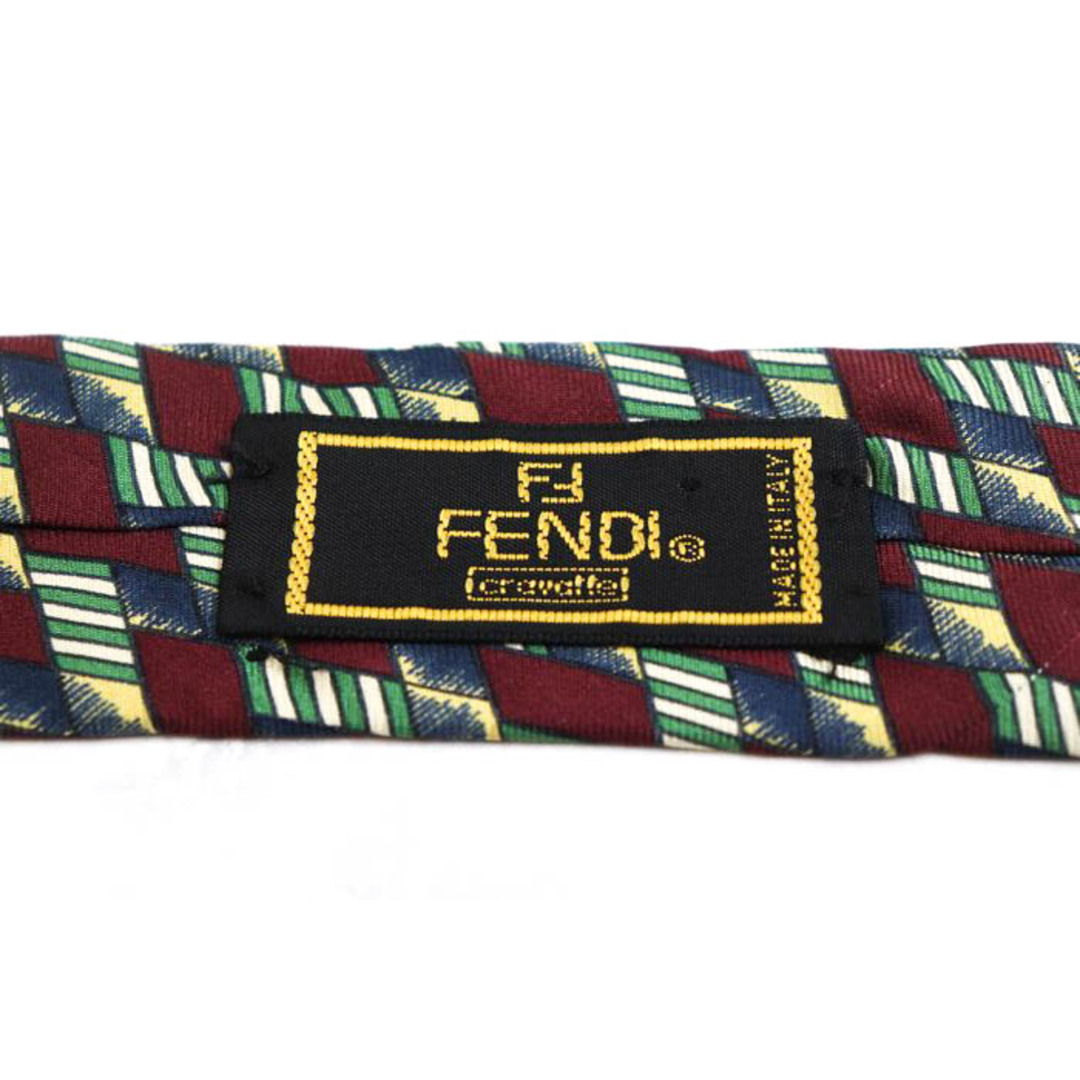 FENDI(フェンディ)のフェンディ ブランド ネクタイ ジグザグストライプ柄 ズッカ柄 高級 メンズ ワインレッド FENDI メンズのファッション小物(ネクタイ)の商品写真