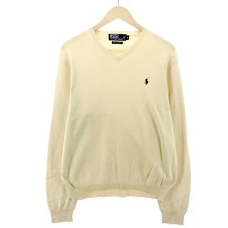 ラルフローレン(Ralph Lauren)の古着 ラルフローレン Ralph Lauren POLO by Ralph Lauren Vネック コットンニットセーター メンズM /eaa348893(ニット/セーター)