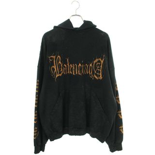 バレンシアガ(Balenciaga)のバレンシアガ  23AW  739024 TOVD8 ロゴプリントクラッシュ加工パーカー メンズ 2(パーカー)