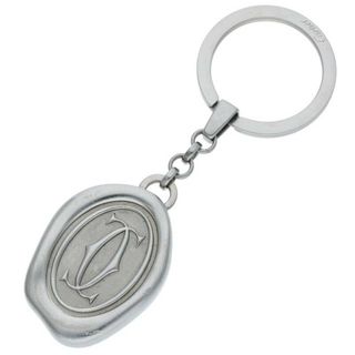 カルティエ(Cartier)のカルティエ  SMALL GOODS STAINLESS KEY RING WITH WAX SEAL DECO デコールCCロゴプレートキーリング メンズ(キーホルダー)