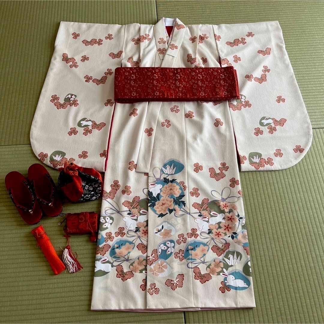七五三7歳祝着物フルセットぷちぷりSEIKOMATSUDAはこせこ作り帯