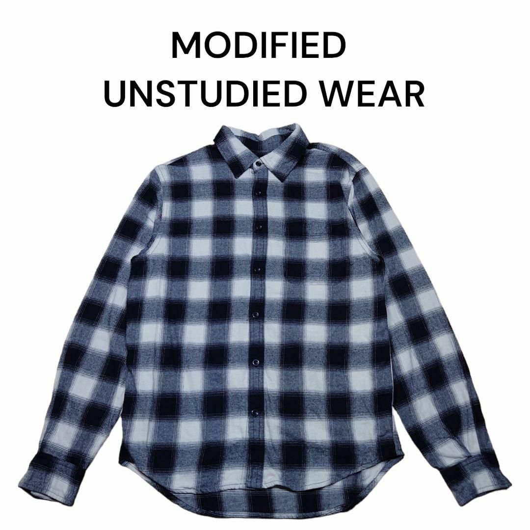 MODIFIED UNSTUDIED WEAR　オンブレチェックシャツブラック