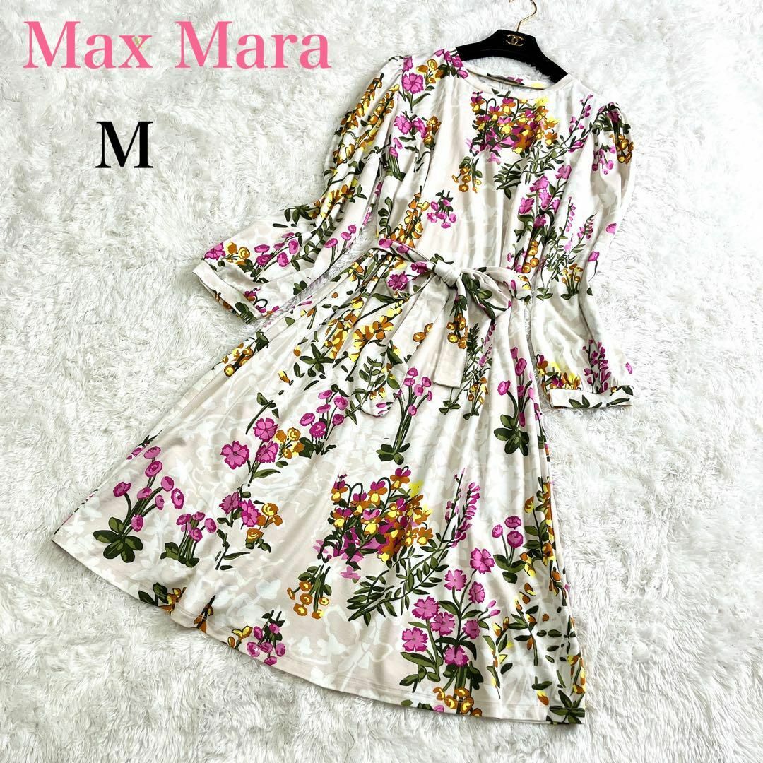 Max Mara WEEKEND ロングワンピース M 花柄 リボン