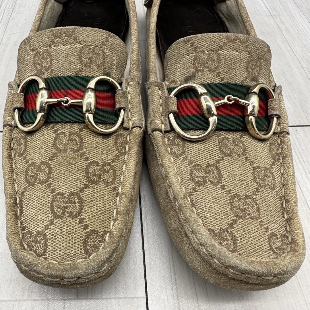 【GUCCI】グッチ 24 ビットローファー GG柄 キャンバス生地 37.5