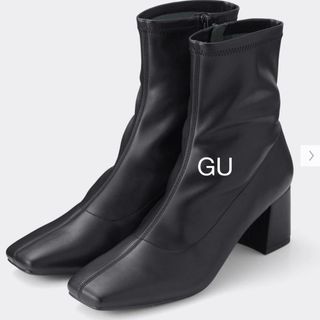 ジーユー(GU)のGU ジーユー　ウルトラストレッチヒールブーツ　黒　ブラック　Lサイズ(ブーツ)
