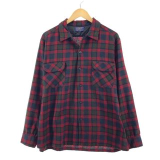 ペンドルトン(PENDLETON)の古着 50年代 ペンドルトン PENDLETON ボードシャツ チェック柄 ウールボックスシャツ メンズL ヴィンテージ /eaa383606(シャツ)