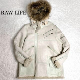 RAWLIFE  ロウライフ　レザージャケット　羊革　ファー付き　ラムレザー