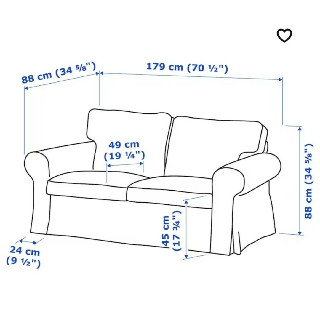 ソファ 2人掛け ikea EKTORP エークトルプ インテリア/住まい/日用品のソファ/ソファベッド(ソファベッド)の商品写真