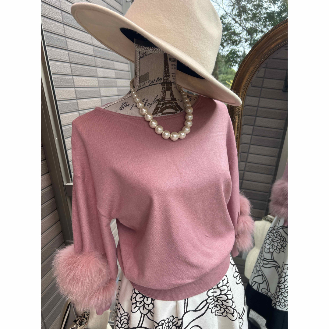 綺麗なお姉さんのウィルセレクションフォックスファーニットトップス 6
