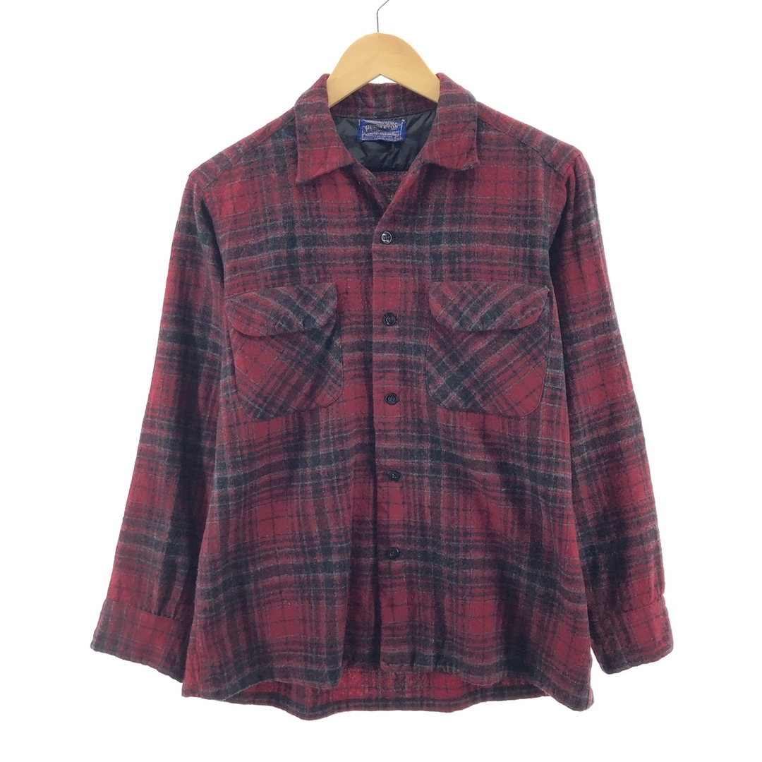 50年代 ペンドルトン PENDLETON ボードシャツ チェック柄 ウールボックスシャツ 不明 メンズL ヴィンテージ /eaa383981