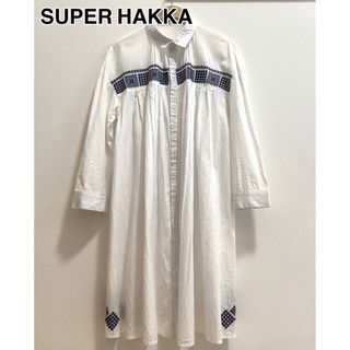 スーパーハッカ(SUPER HAKKA)のSUPER HAKKA 刺繍シャツワンピース(ひざ丈ワンピース)