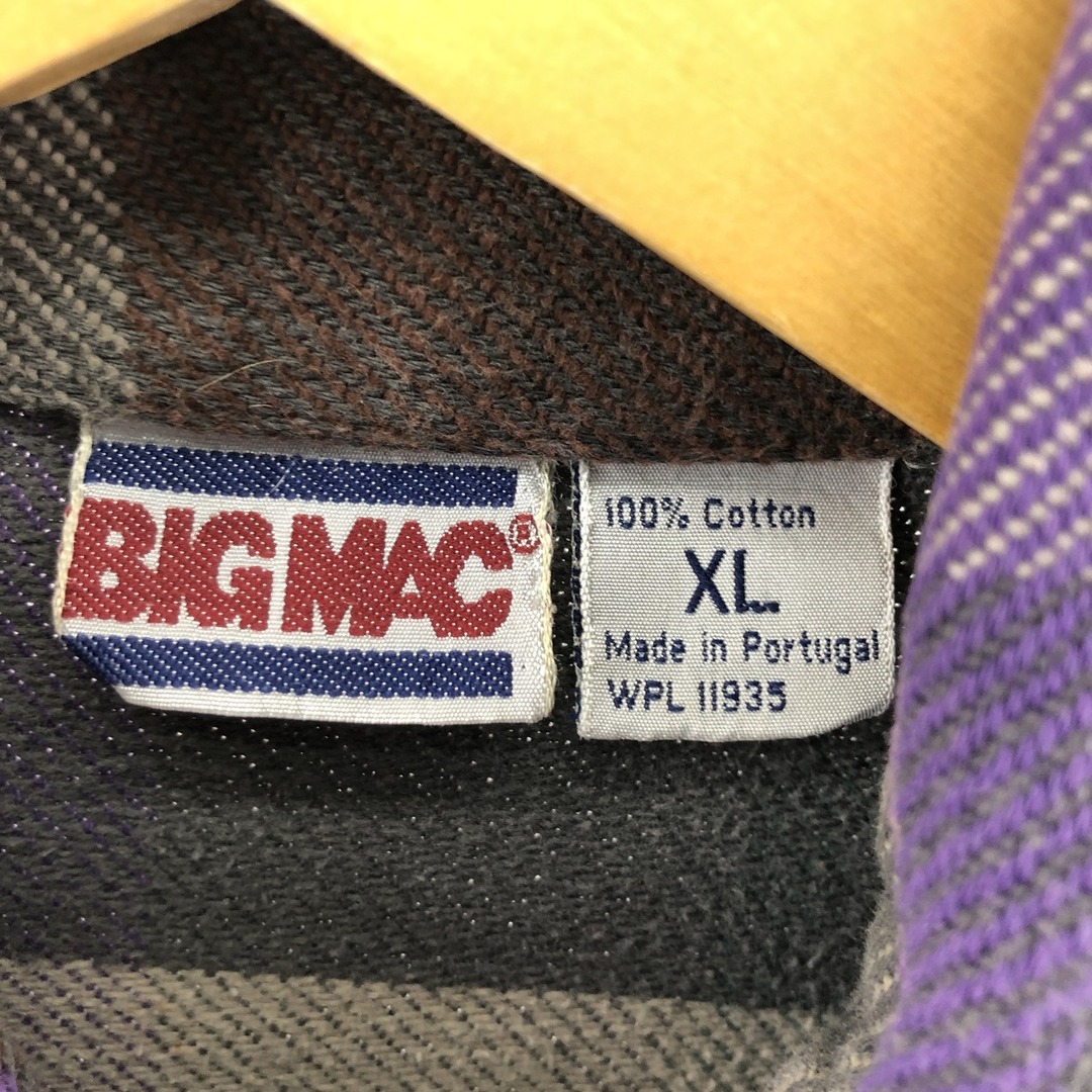 古着 80年代 ビッグマック BIG MAC 長袖 チェック柄 ヘビーネルシャツ メンズXXL ヴィンテージ /eaa378071