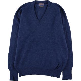 ペンドルトン(PENDLETON)の古着 70年代 ペンドルトン PENDLETON Vネック ウールニットセーター USA製 メンズL ヴィンテージ /eaa365850(ニット/セーター)