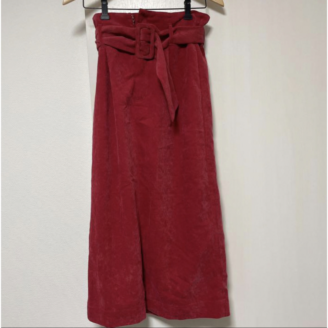 mysty woman(ミスティウーマン)のビックベルト付き ロングスカート レディースのスカート(ロングスカート)の商品写真