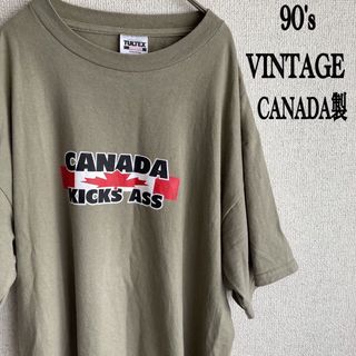 CANADA製　90s TULTEX 半袖　Tシャツ　カナダ　古着　XL(Tシャツ/カットソー(半袖/袖なし))