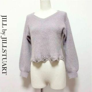 JILL by JILLSTUART アンゴラ混クロシェヘムニット ラベンダー(ニット/セーター)