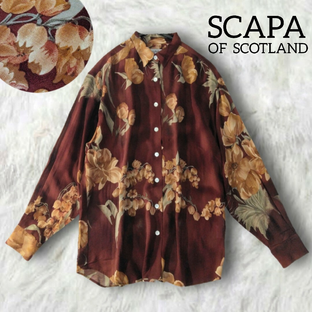 SCAPA　カットソー　半袖　花柄