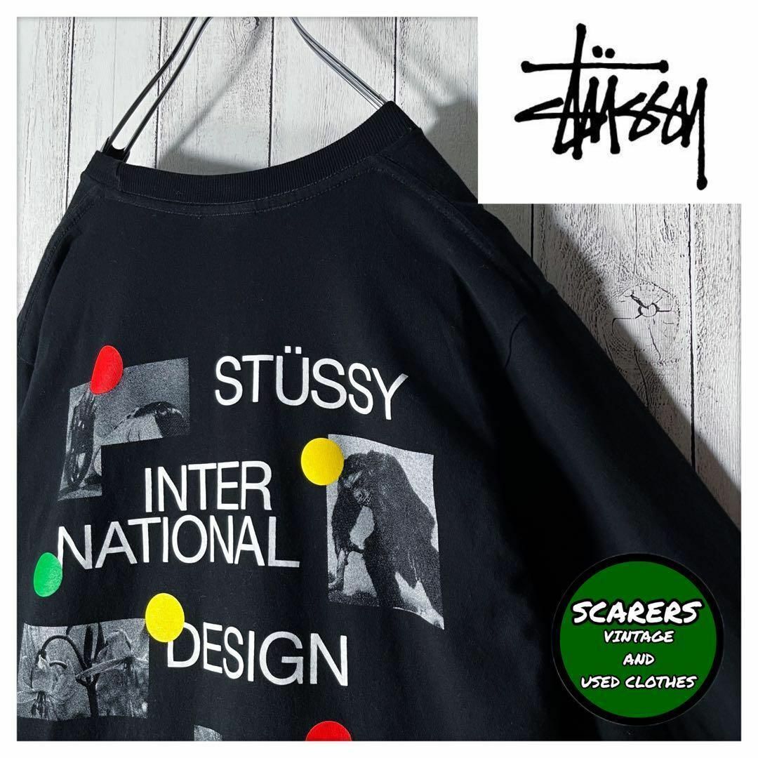 【ショーンフォトロゴ◎、プルオーバーパーカー◎】stussy両面プリントM