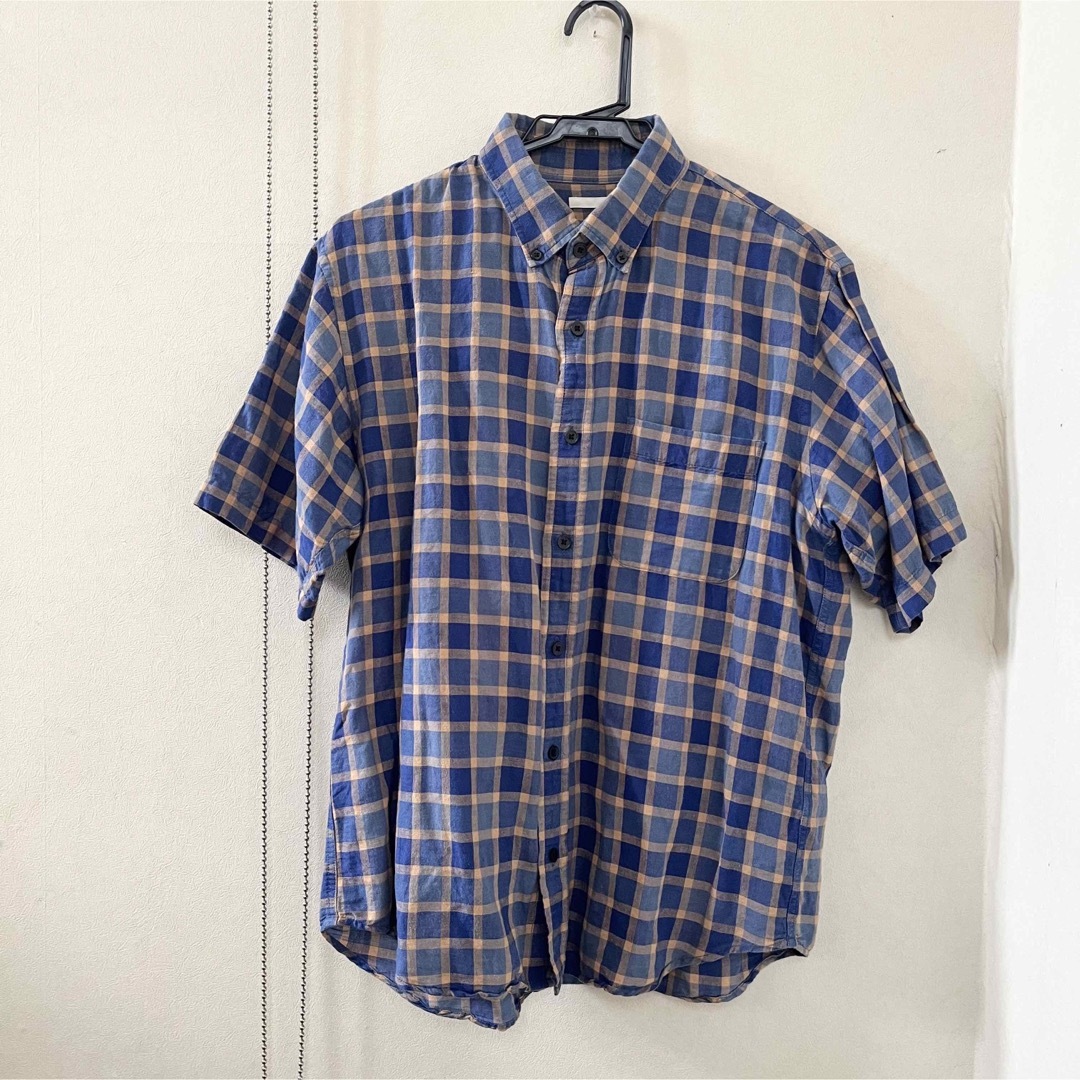 GU(ジーユー)のGU チェック柄　半袖　カジュアルシャツ　M  メンズのトップス(シャツ)の商品写真