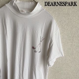 DEARNESPARK スワロフスキー　半袖　モックネック　Tシャツ　ゴルフ(Tシャツ(半袖/袖なし))