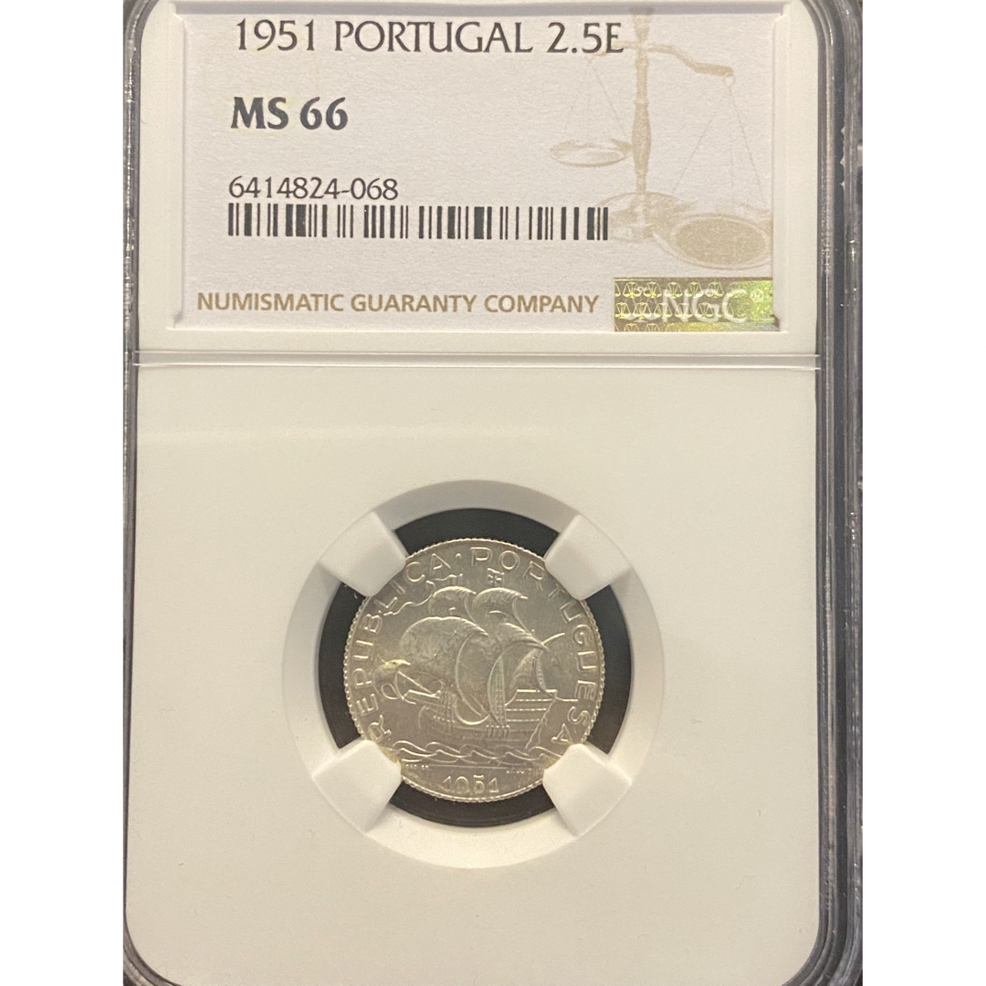 【◎最終値下げ】銀貨 ポルトガル NGC 1951 2.5E アンティークコイン