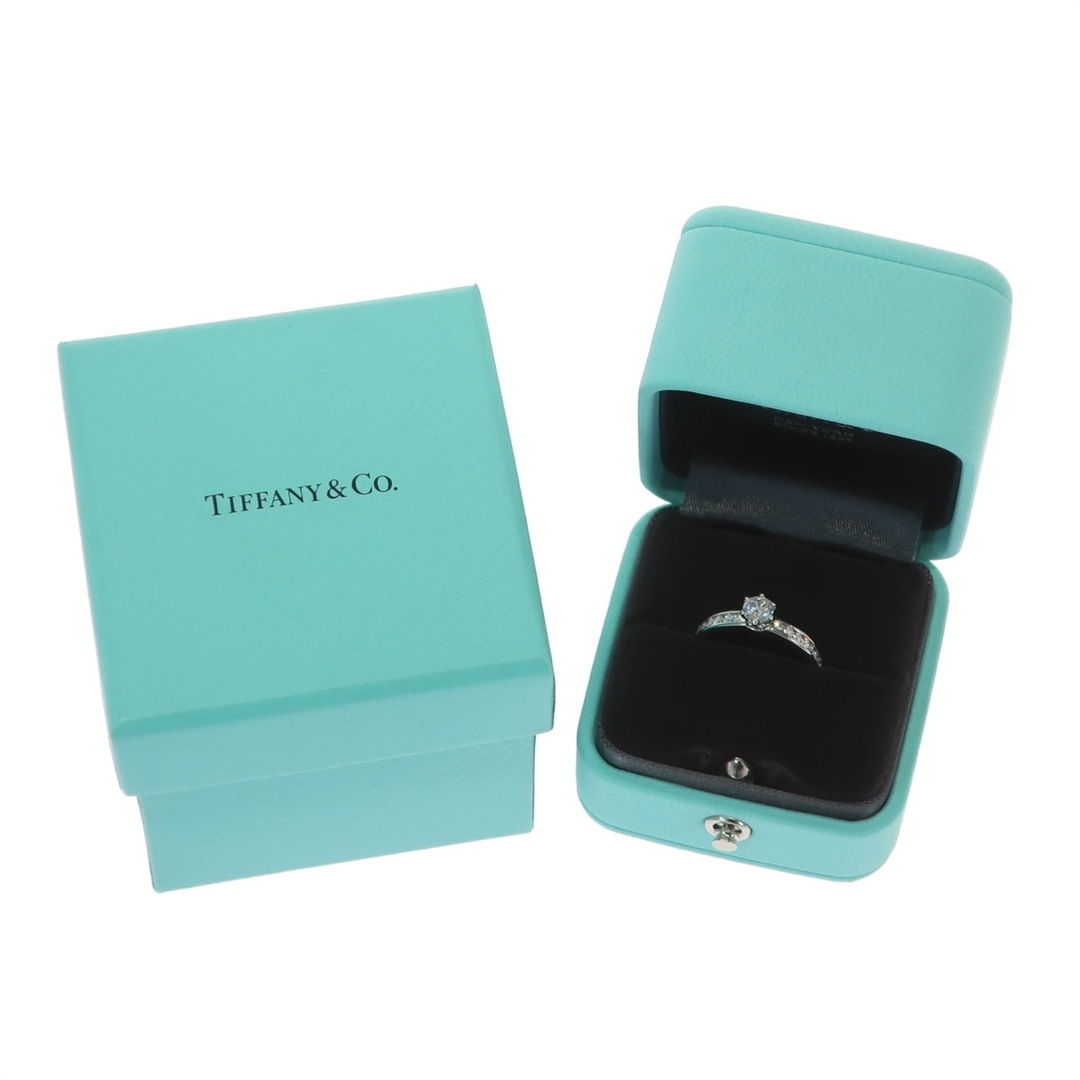 【未使用品】TIFFANY&Co. ティファニー ソリティアリング Pt950 プラチナ ダイヤモンド 0.31ct Dカラー VVS-2 EXCELLENT 7.5号 #47.5 レディース 指輪 ブランドジュエリー アクセサリー 鑑定書