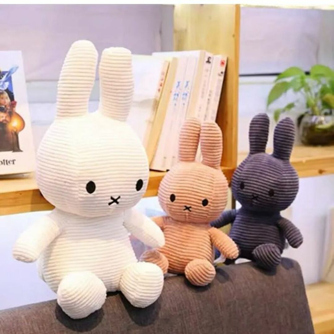 【新品】ミッフィー　コーデュロイ　ぬいぐるみ　miffy  30cm　ブラウン★ エンタメ/ホビーのおもちゃ/ぬいぐるみ(ぬいぐるみ)の商品写真