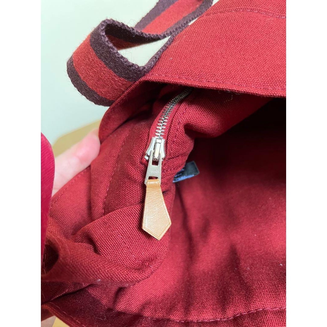 【美品】HERMES フールトゥ キャンパス トートバッグ レッドGMサイズ