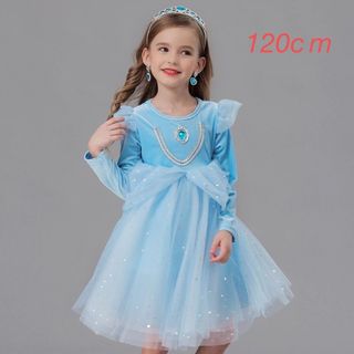 新品　子供長袖　ドレス　ベルベット生地　 アナと雪の女王 子供服クリスマスドレス(ドレス/フォーマル)