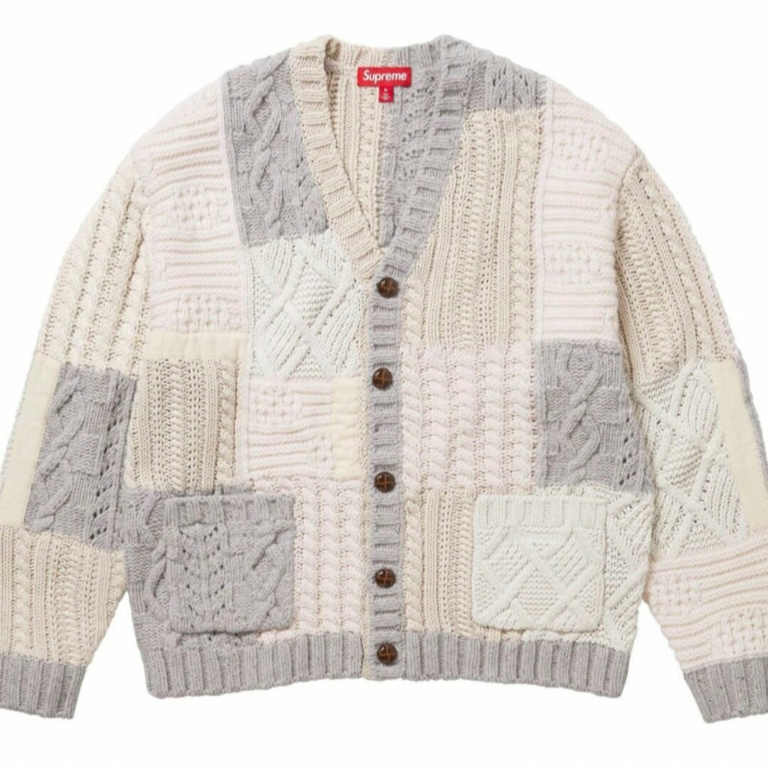 トップスSupreme Patchwork Cable Knit Cardigan