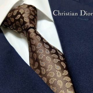 クリスチャンディオール(Christian Dior)のクリスチャンディオール　ネクタイ　ジャガード　ペイズリー柄　Diorロゴ　高級(ネクタイ)