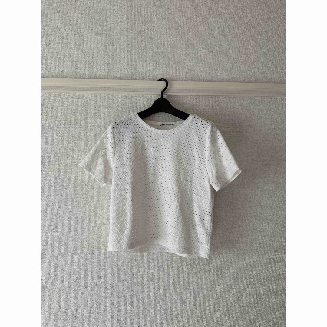 ZARA(ザラ)の【ZARA】レースTシャツ レディースのトップス(Tシャツ(半袖/袖なし))の商品写真