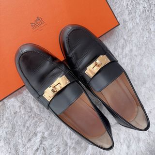 エルメス(Hermes)のHERMES エルメス　定番　ケリーバックル　ローファー　フラットシューズ　美品(ローファー/革靴)