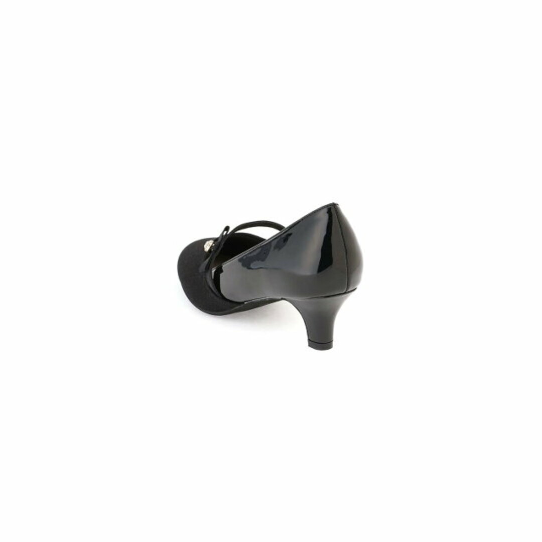 JELLY BEANS(ジェリービーンズ)の【黒】【25.5】ビジューリボンストラップコンビパンプス<ふわさら>/204-22926 レディースの靴/シューズ(ハイヒール/パンプス)の商品写真