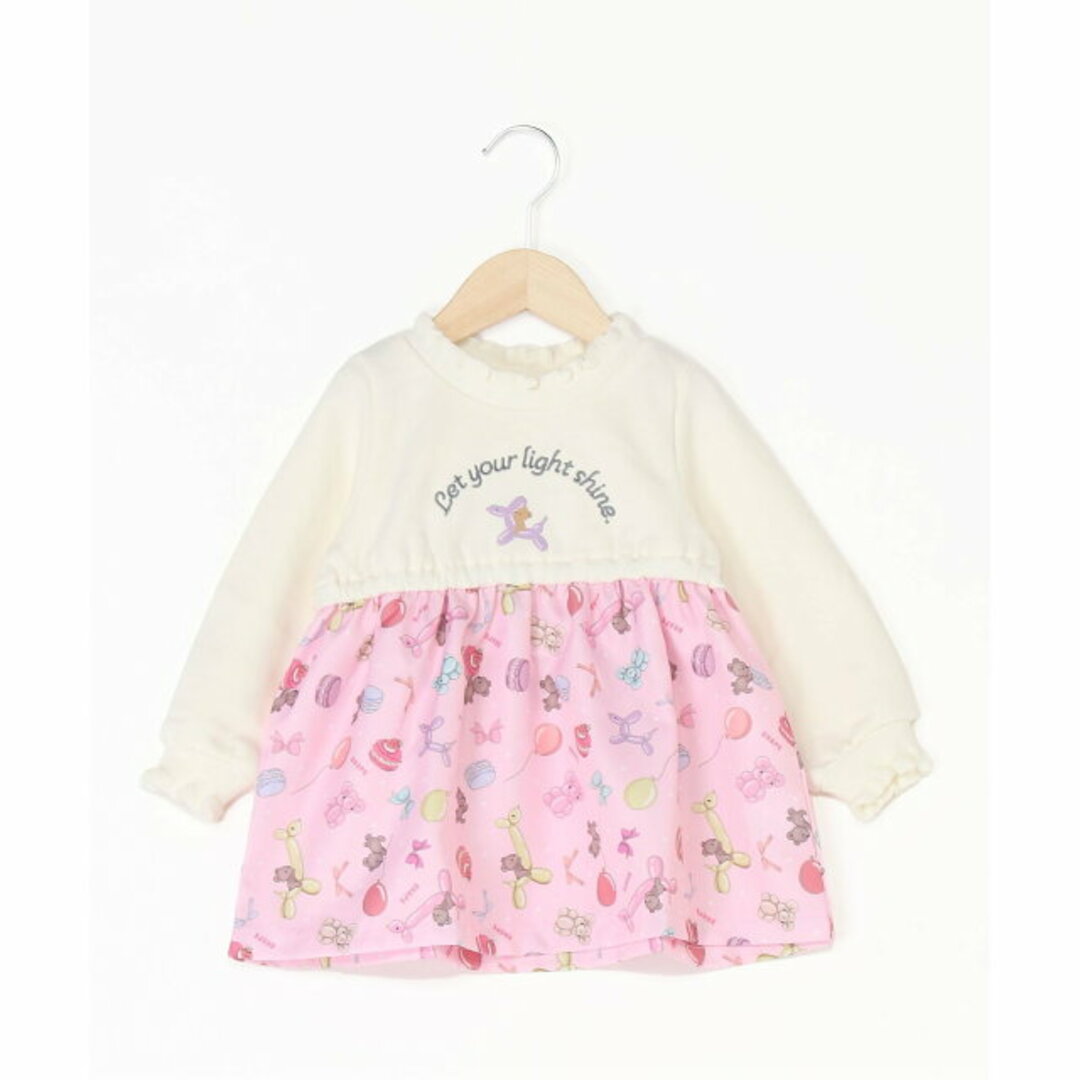 SKAPE(エスケープ)の【ホワイト】【90cm】SKAPE/フリルリブワンピ キッズ/ベビー/マタニティのキッズ服女の子用(90cm~)(ワンピース)の商品写真