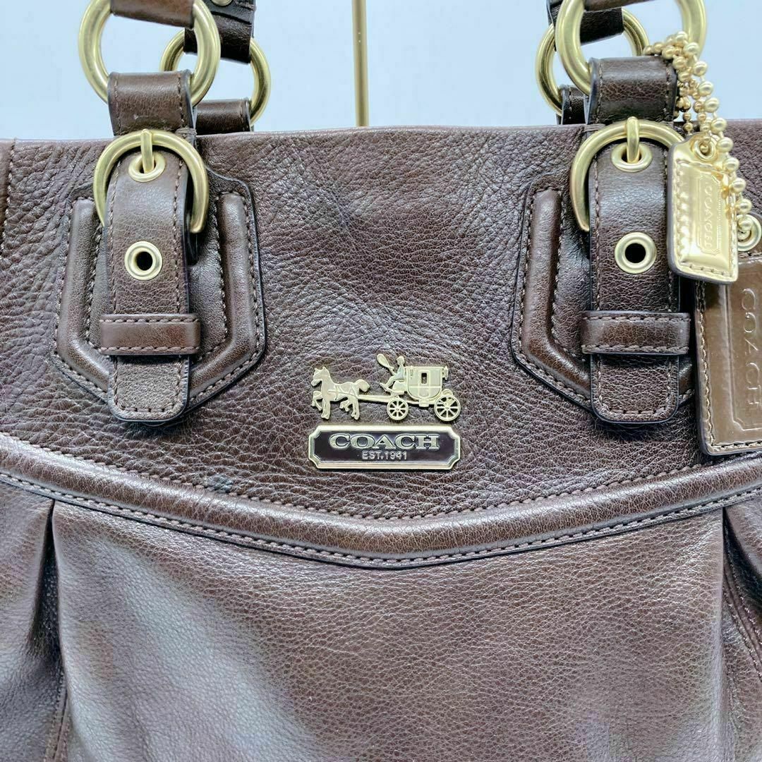 COACH - 【美品】COACH 2wayトートバッグ 本革 A4サイズ収納可能 茶の