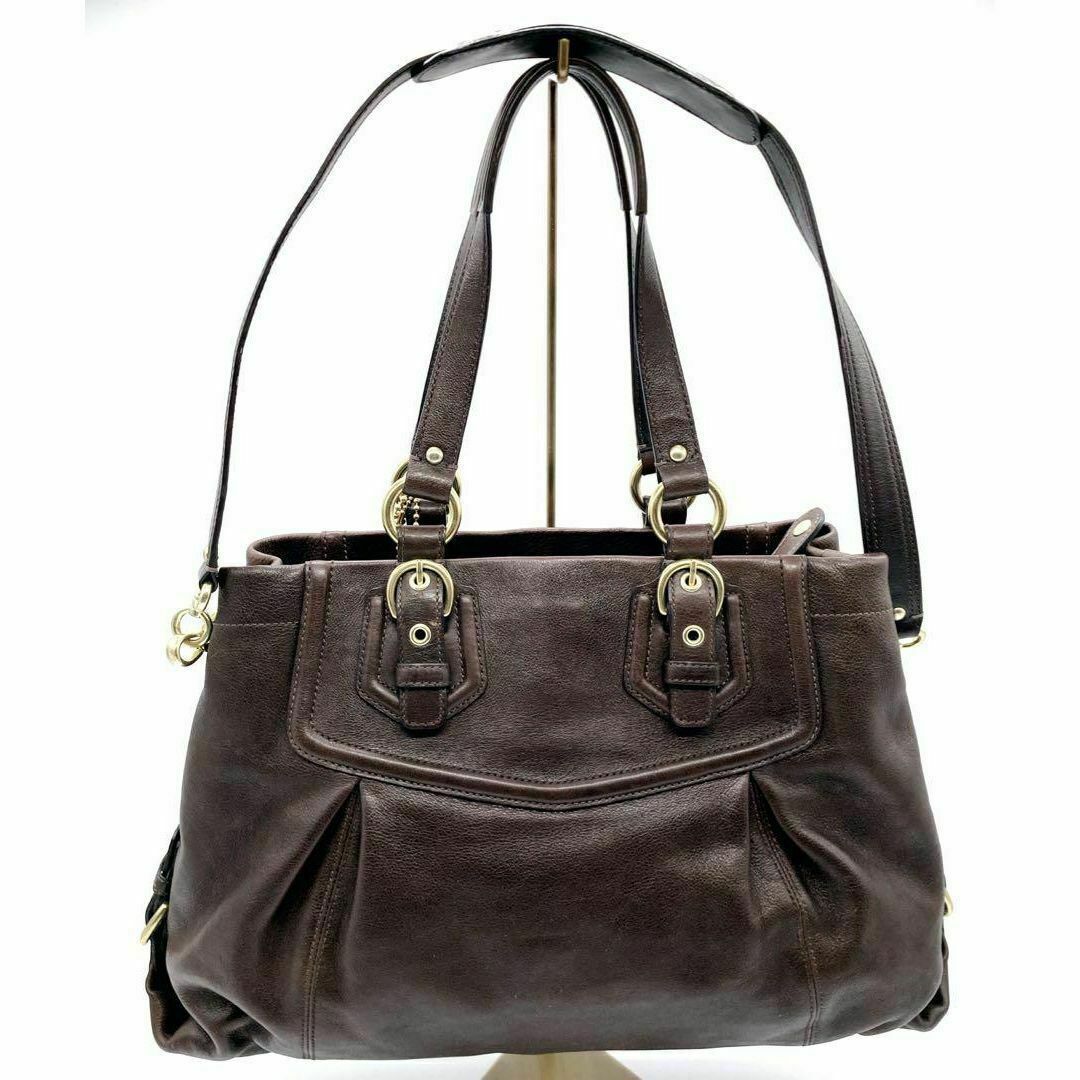 COACH コーチ 2wayレザーバッグ 本革 A4サイズ収納可能-