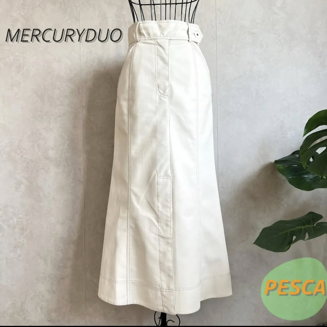 MERCURYDUO(マーキュリーデュオ)の【美品】マーキュリーデュオ　フェイクレザーロングスカート レディースのスカート(ロングスカート)の商品写真