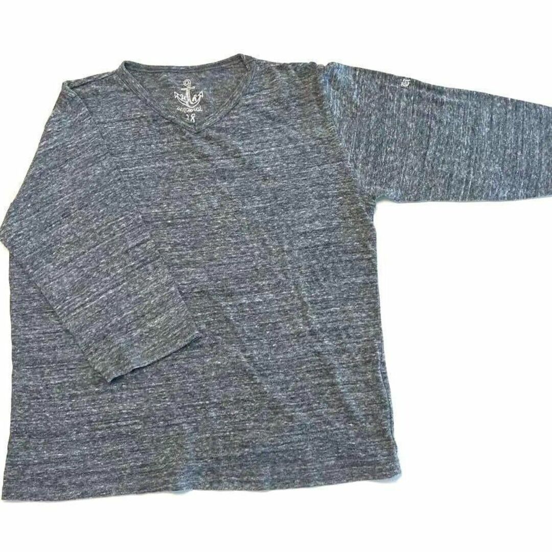 URBAN RESEARCH(アーバンリサーチ)のURBAN RESERCH  七分袖 Vネックシャツ 刺繍ロゴ 38 M相当 メンズのトップス(Tシャツ/カットソー(七分/長袖))の商品写真