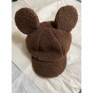 ディズニー(Disney)のディズニーランド ミッキー もこもこ 帽子(キャラクターグッズ)