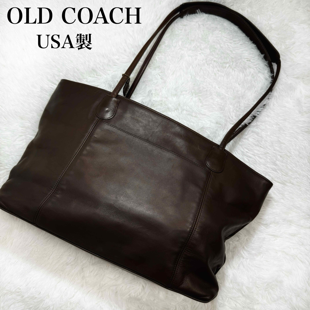 美品 COACH 黒 ショルダーバッグ トート レザー