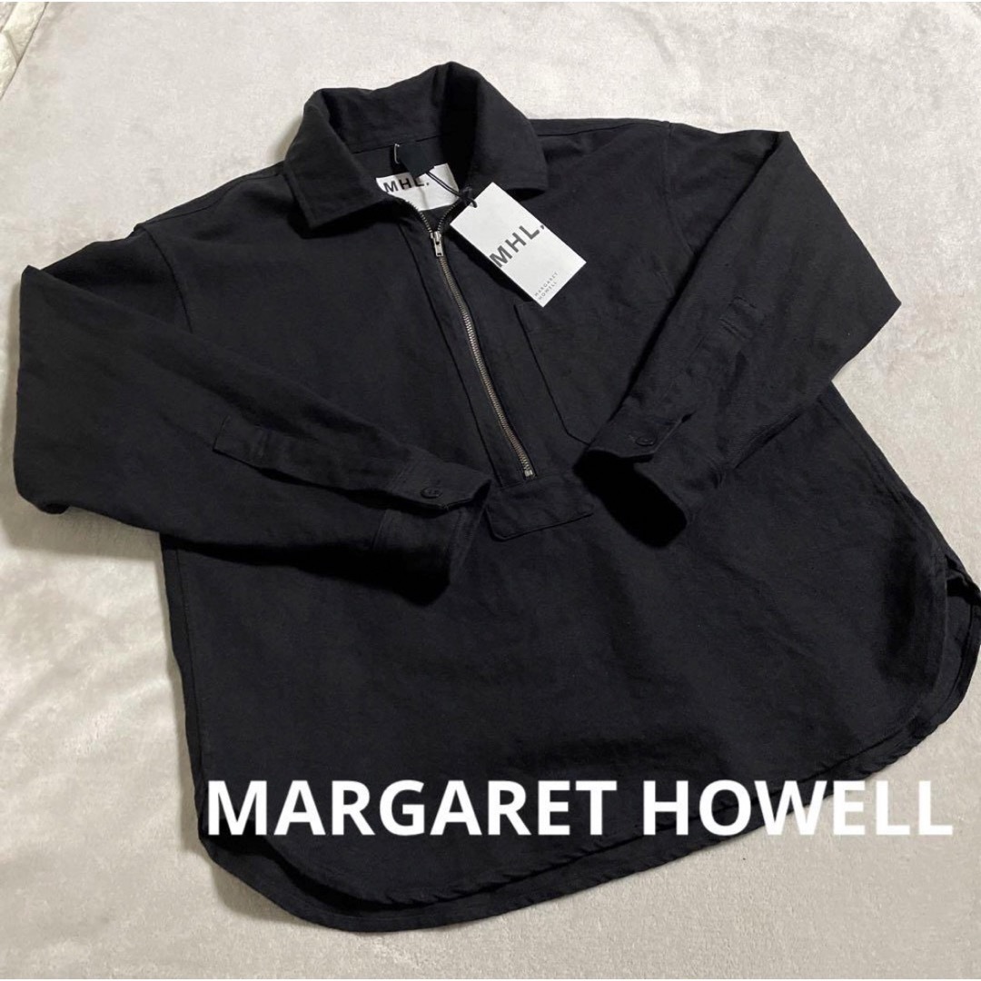 新品タグ付☆ MARGARET HOWELL コットンリネンジッププルオーバー