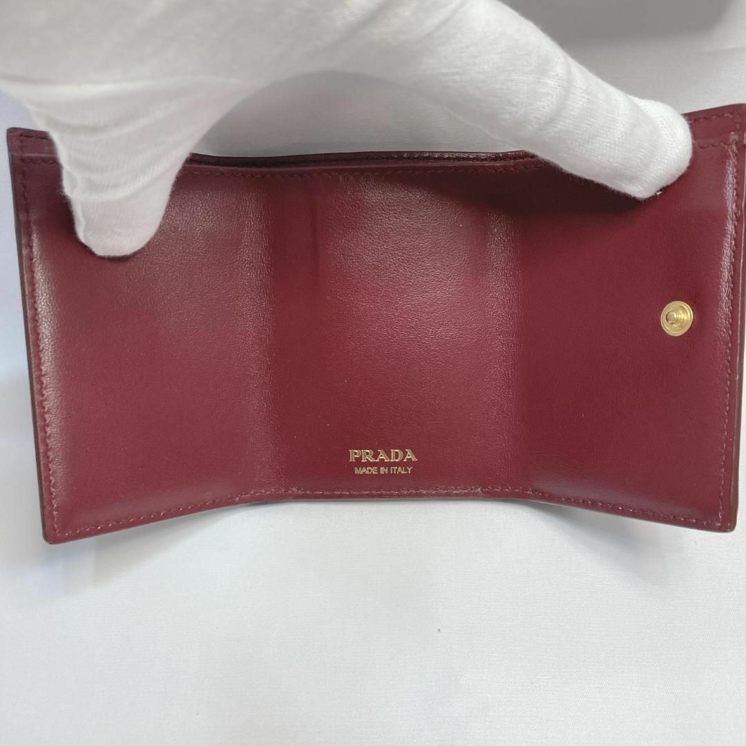 【未使用級】PRADA ミニ ウォレット 三つ折り財布 赤 1MH021 7