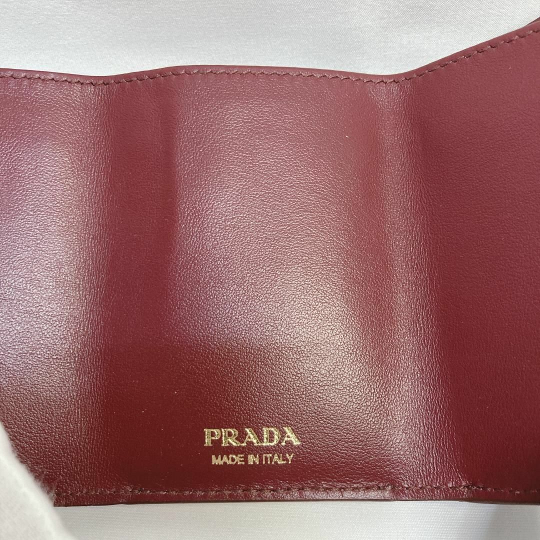【未使用級】PRADA ミニ ウォレット 三つ折り財布 赤 1MH021 9