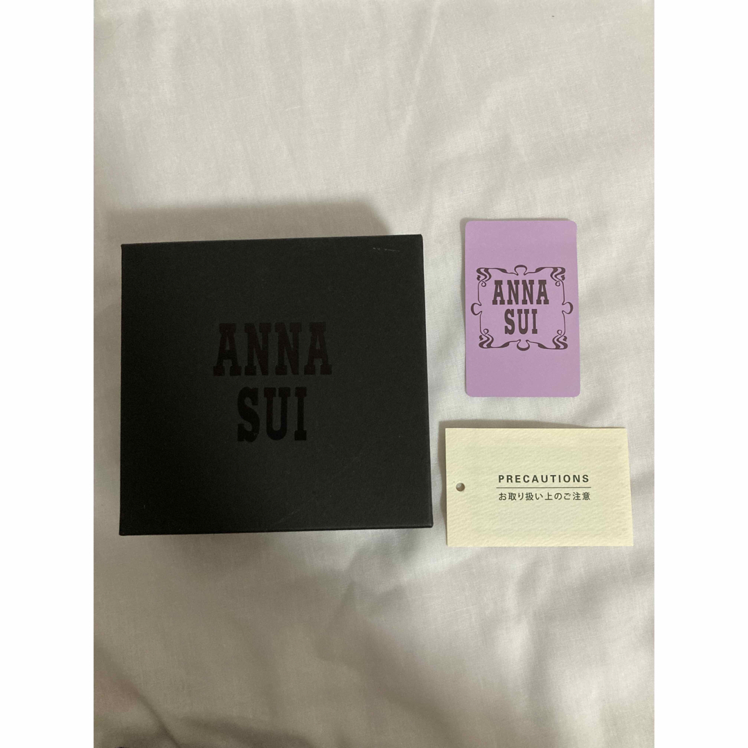 【新品】 アナスイ ANNA SUI がま口 折り財布 ヴィンテージローズ 黒 8